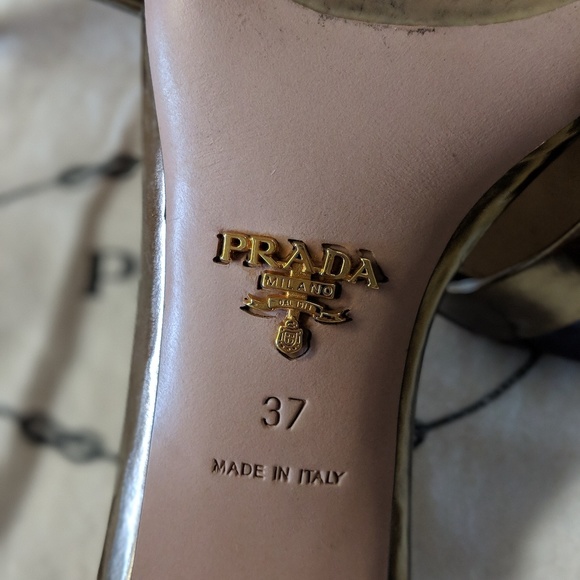 Prada Metallic Sildes - Picture 2 of 4